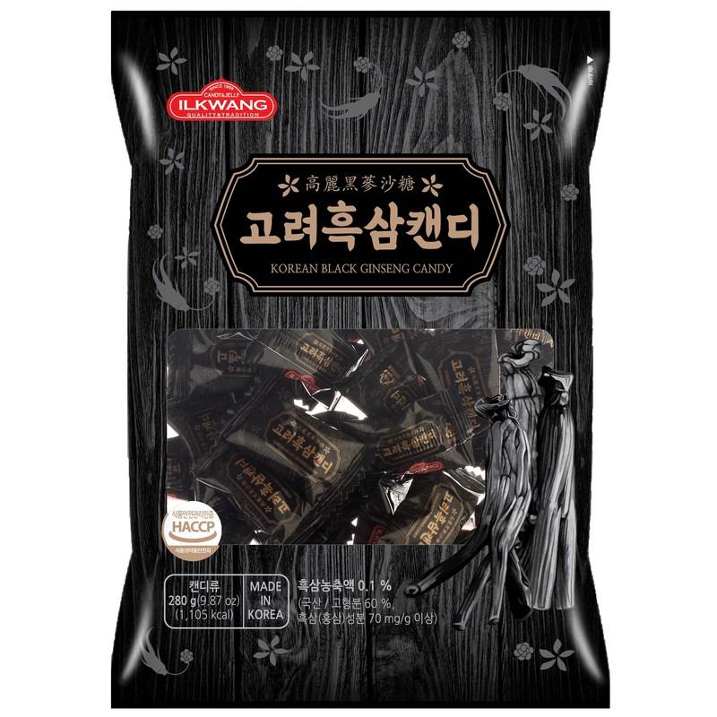 Ilgwang Confectionery Korean Red Ginseng Candy 280g 1p + Korean Ginseng Candy 2 280g 1p + Korean Black Ginseng Candy 280g 1p, 840g, 1 Set