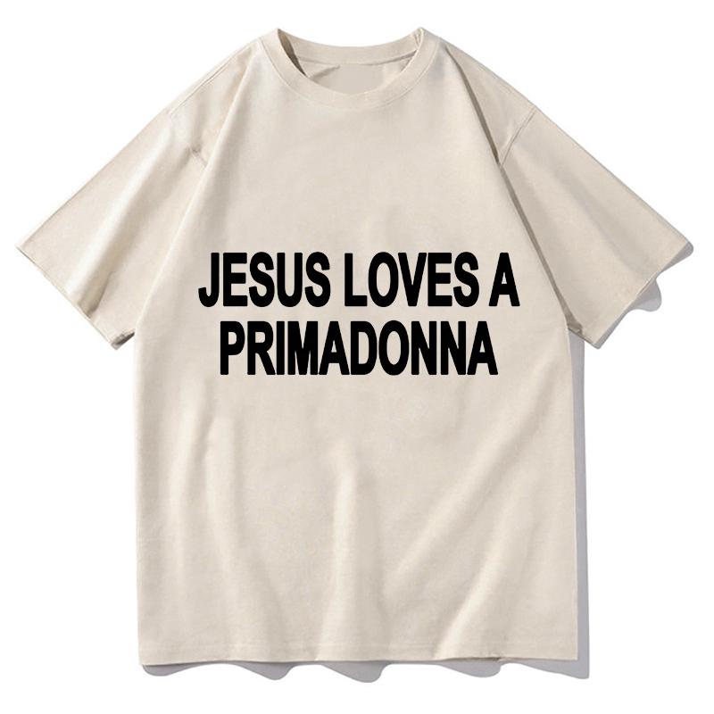 Футболки с принтом Nessa Barrett Jesus Loves A Primadonna Мерч Унисекс Одежда Тренд Повседневная С коротким рукавом Эстетичные Топы Одежда из чистого хлопка