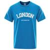 Футболка из хлопка London Westminster Street Letter Tops Мужская модная футболка с круглым вырезом Хип-хоп толстовка Футболки из хлопка Повседневная свободная мужская одежда