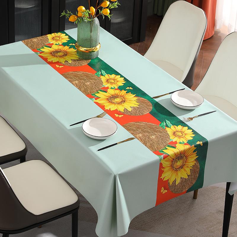 Высококачественная скатерть в скандинавском стиле, водонепроницаемая и маслостойкая скатерть из ПВХ, чайная ткань, прямоугольный простой узор, цветочная уличная походная ткань