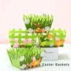 Пасхальные украшения, зеленая нетканая корзина, место для яиц, корзина с травой, украшение для пасхальной вечеринки, подарки для детей