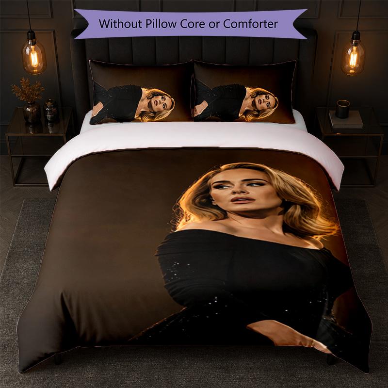 Adele Print 3Pcs Duvet Cover Set 1 Duvet Cover and 2 Pillowcases Soft Bed Linen For Household Bedroom