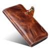 Wallet Phone Shell for iPhone 14 Pro Case Waxy Genuine Cow Leather Cover with Card Slot