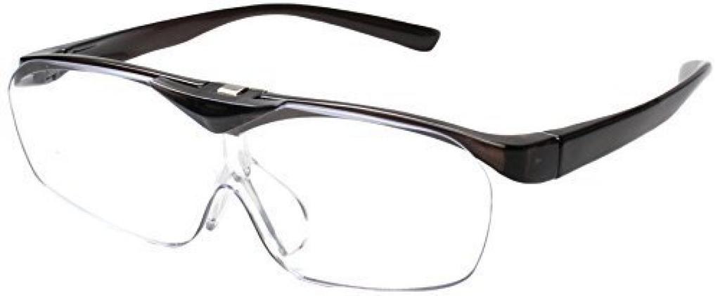 Hands-free Eyeglass-style Magnifying Glass, 1.6x Magnification, Face Trick Glasses, Flip-up Function, Black