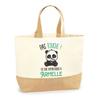 Sac cabas - PLANETEE - Armelle pas touche Panda - Jute - Beige - Imprimé en France