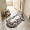 3D Cat Shaped Plush Rug, Children's Room Bedroom Bedside Carpet, Bathroom Door Water Absorption Mat, Home Decoration