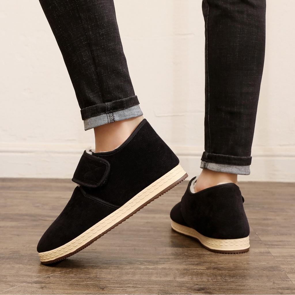 Зимние новые хлопковые туфли с набивным утолщением, легкие повседневные мужские туфли