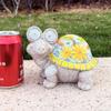 Садовая статуя черепахи Скульптура черепахи с солнечными фонарями Уличное украшение в виде цветочной черепахи для двора, газона Декор для дома, подарок на новоселье