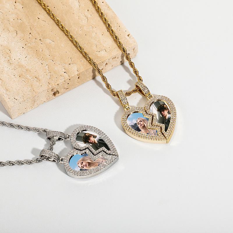 Кулон Jinao Heartbreak Memory Pendant: Европейское и американское колье-рамка для фотографий, сделанное своими руками.