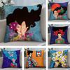 Vintage Abstract Girl Hair Flower Pillow Case Plush Fabric Soft Double Sided Print Home Sofa High Quality Cushion Cover Throw