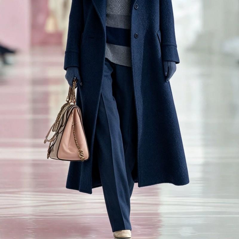 Womens Long Double-Faced Wool Blend Coat H-Line Tailored Blazer Style Office Wear Winter 2026