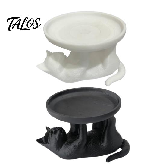 Talos 3D-печатный поднос-лежанка для кошки, милый держатель для колец и органайзер для сережек на туалетный столик, декоративная кошачья шкатулка для браслетов