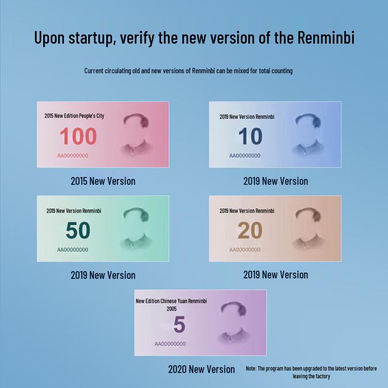Comi 100C RMB Banknote Counter with Counterfeit Detection CN plug (adapter included)