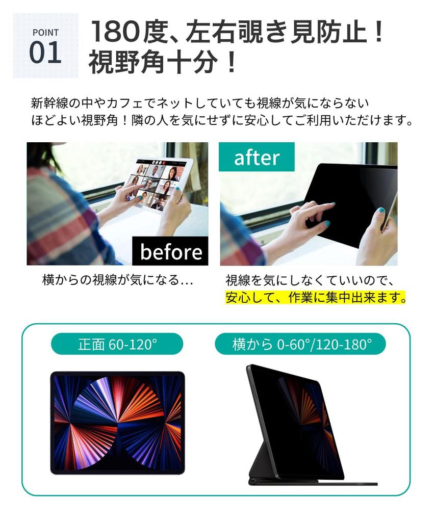 Магнитная пленка LOE для защиты iPad от подглядывания, фильтр для iPad Pro 13 дюймов, горизонтальный фильтр для защиты от подглядывания, наглазник Pro 13 (М4, 2024) Анти-Отражение