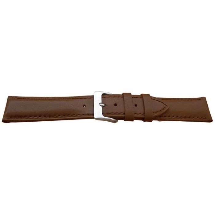 Bracelet de montre en cuir de veau lisse marron clair 20mm
