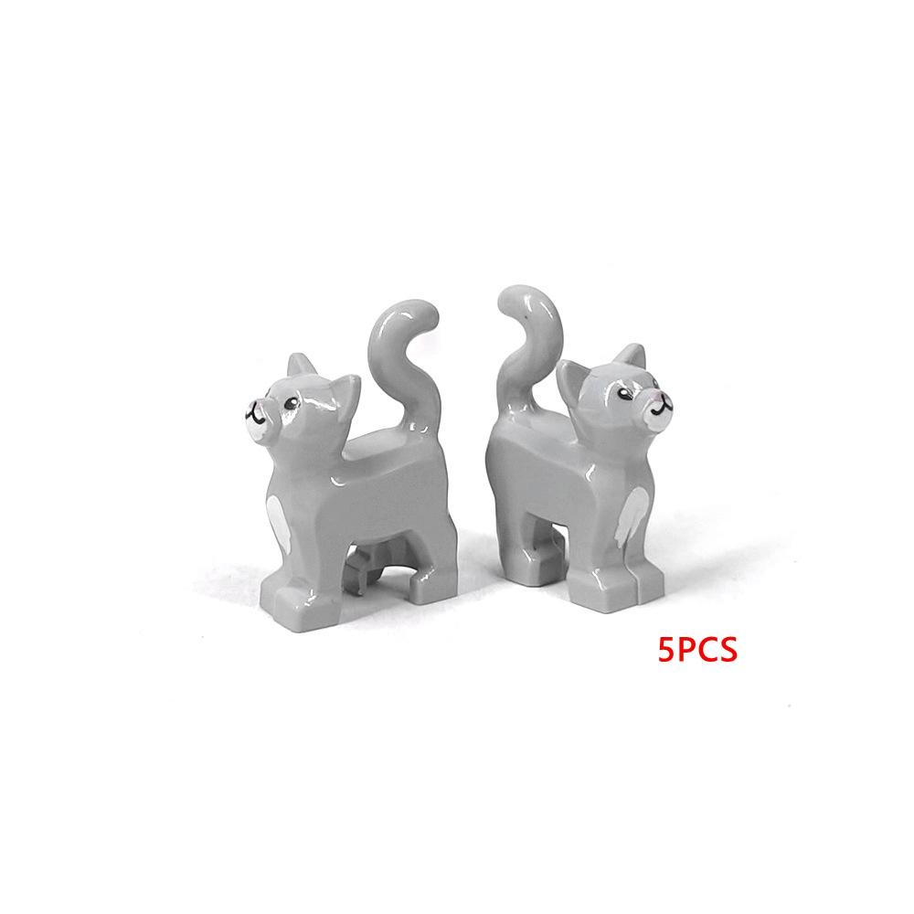 5PCS/Set Animals Cute Cat Pig Snake Figures DIY Building Blocks Toys for Children Gifts Toy Colorful Animal 38801 13786 1410pb01