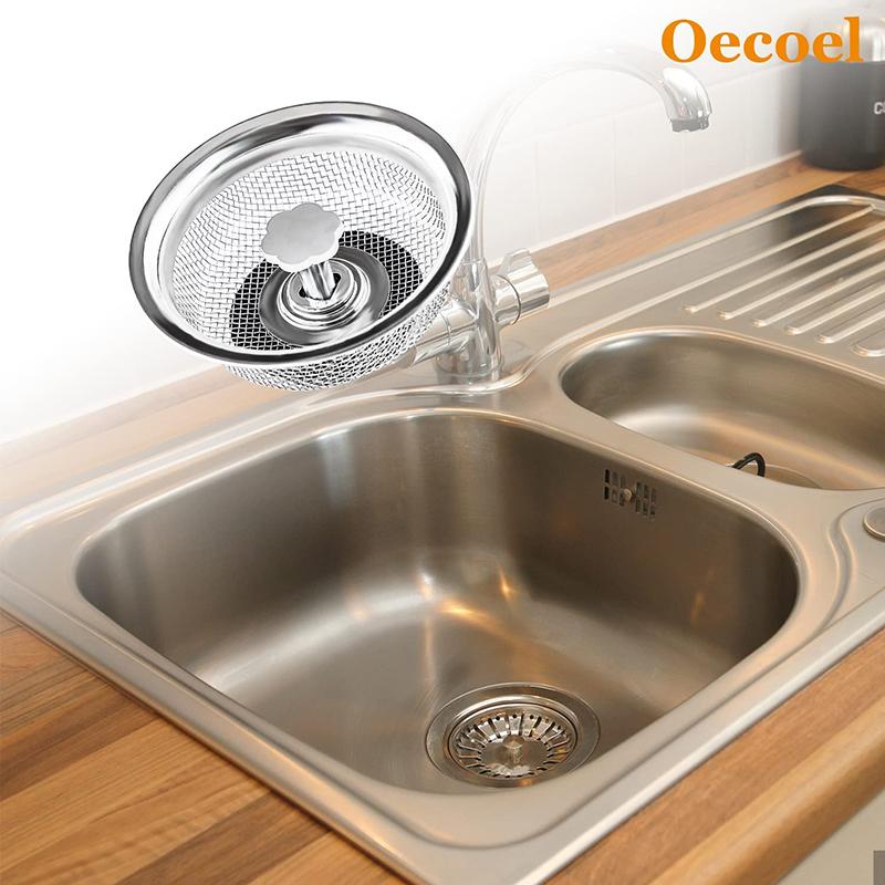 Kitchen Sink Filter Plug Basin Stainless Steel Sink Sewer Mesh Strainers Bathroom Floor Drains Cover Hair Catcher Waste Tools
