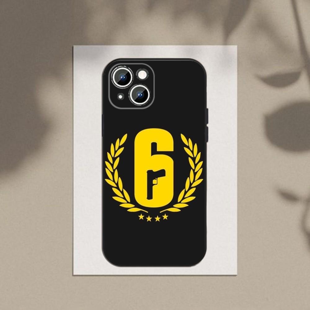 Game Rainbow S-Six S-Siege Phone Case For Apple iPhone 15,14,13,12,11,XS,XR,X,8,7,Pro,Max,Plus,mini Silicone Black Cover