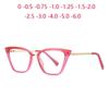 Прозрачная розовая оправа Кошачий глаз Миопия Очки для зрения Женские Пружинный шарнир Защита от синего света Рецептурные очки от 0 -0.5 -0.75 до -6