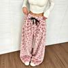 Women's Fall Winter Leopard Print Pajama Pants Loose Fit Pants for Casual Wear