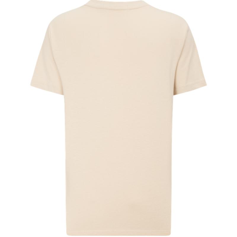 Calvin Klein Модная дышащая футболка с надписью из чистого хлопка с круглым вырезом и коротким рукавом, женские топы, бежевый J218885-ACI