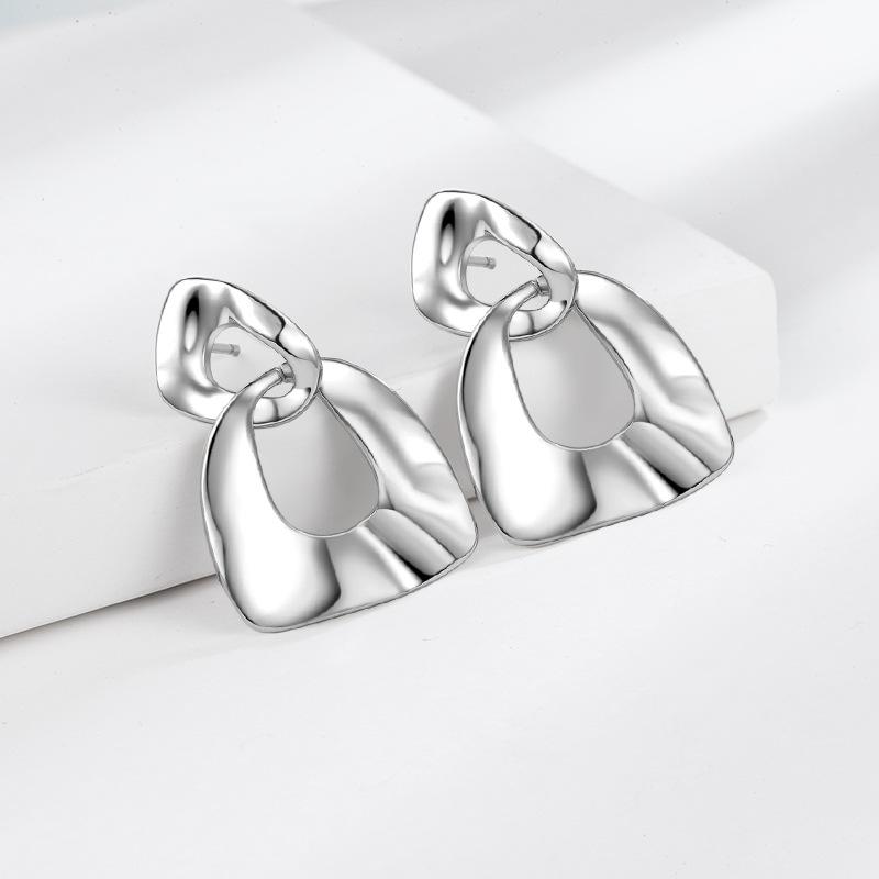 Модные металлические золотые серьги для женщин с модным темпераментом, индивидуальные серьги Ins