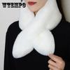 Women Winter Warm All Match Rex Rabbit Fur Pull Through Scarf Neck Trim Scarf Winter Collar Wrap