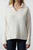Women's Fashionable Stylish Sweater Pink Woolen Wide Fit Polo Neck Basic Knitwear Sweater