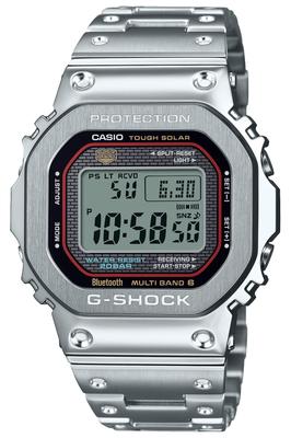 Casio Серебряные часы с полностью металлическим корпусом и солнечной батареей G-Shock GMW-B5000D-1CJF Мужские Bluetooth, Дизайн, Радиоуправляемые