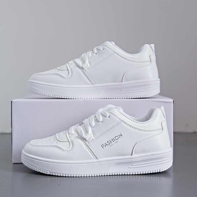 Маленькие белые туфли на шнуровке, женские, новые, на толстой подошве, высокие, повседневные, одинарные, простые, спортивные, для серфинга