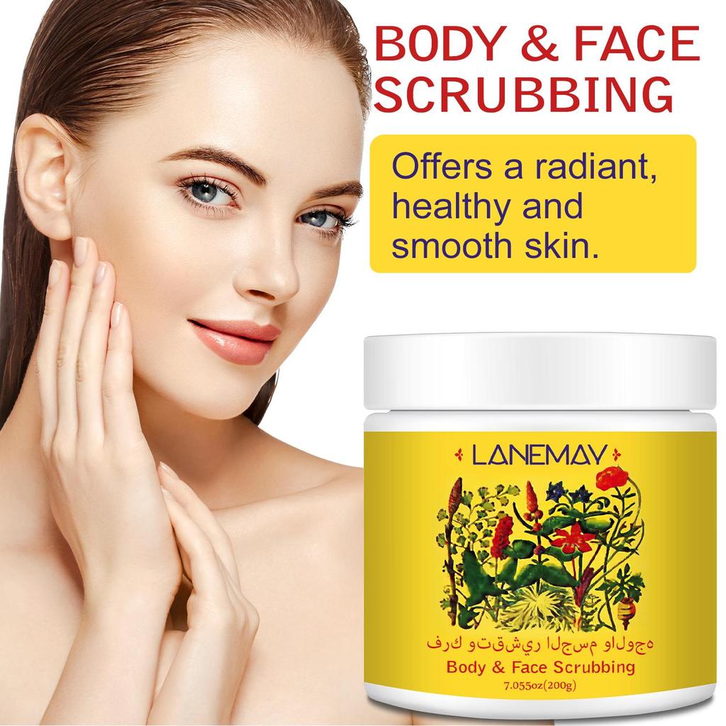 Скрабирующий крем для тела и лица - обеспечивает глубокое очищение и уход за кожей, делает кожу сияющей, здоровой и гладкой, 200 г