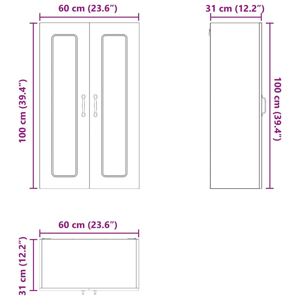 Dishwasher Front Kalmar Concrete Grey 60 x 31 x 100 cm