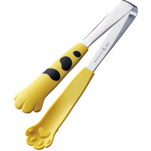 Tanabe Kanagu Tabletop Tongs, Catchy Cat, Yellow Egg, 1146
