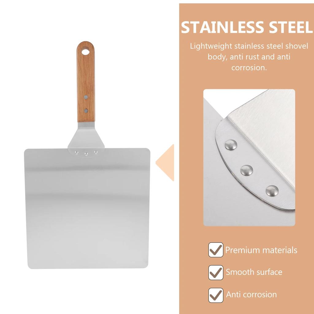 Pizza Spatula Peel Square Pizza Paddle for Oven Cake Lifter for Large Cakes Metal Pizza Peel 10 Inch