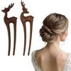 Vintage Style Wooden Hair Stick Cat Butterfly Flower Rabbit Deer Hanfu Hairpin  Women