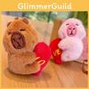 No Ip Plush Heartshaped Capybara Keychain With Magnetic Closure For Gifts