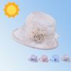 Женская модная сетчатая шляпа от солнца с цветочной отделкой, портативная и удобная для леди, идеально подходит для путешествий