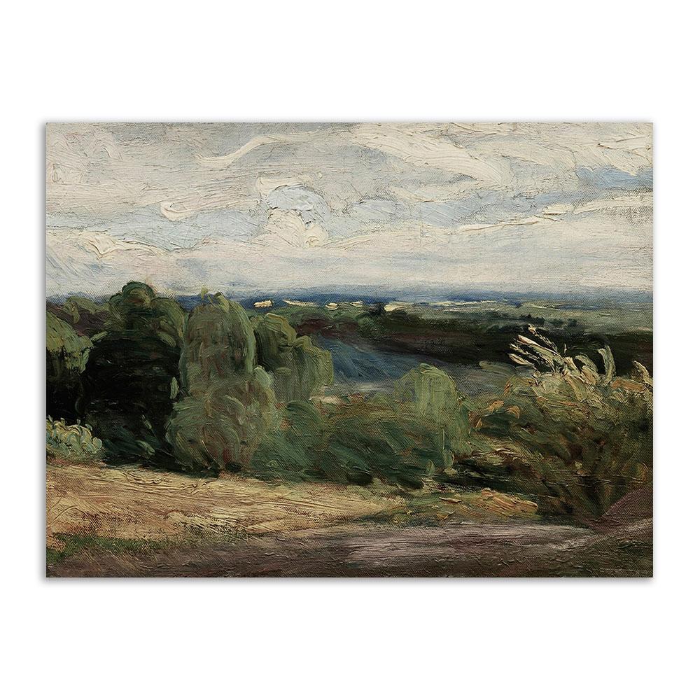 Ретро настенное искусство, скандинавская картина на холсте, настенный постер и принты, винтажное деревенское поле, пейзажное украшение, картина для гостиной