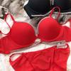 Sexy Women Underwear Set Cross Hollow Bra Fashion Rhinestones Cup Solid Color Push Up Brassiere Deep V Lingerie 2 Pieces Set