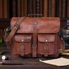 Leather Laptop Briefcase – Full-Grain Cowhide Shoulder Bag for Men & Women | Business Work Bag | Custom Gift for Professionals