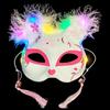 Luminous Cat Fox Mask - Hand-Painted Japanese Style Halloween Party Cosplay for Women