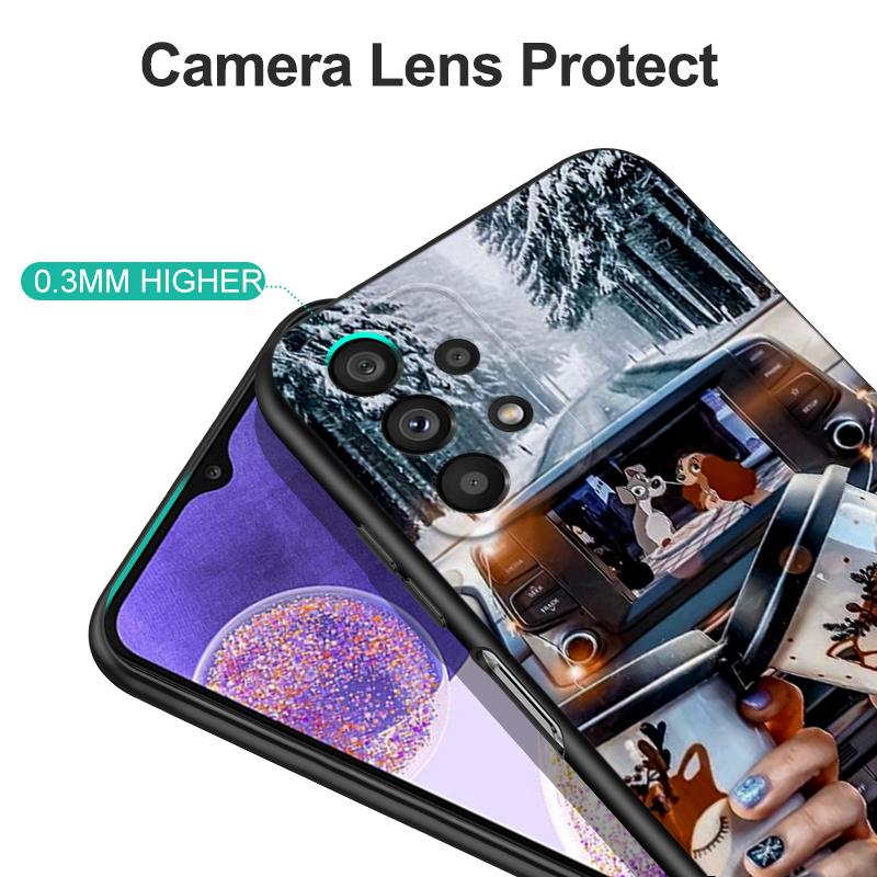 Черный чехол из ТПУ для Samsung Galaxy A3 A5 A7 2016 2017 2018 чехол зима девушка Рождество