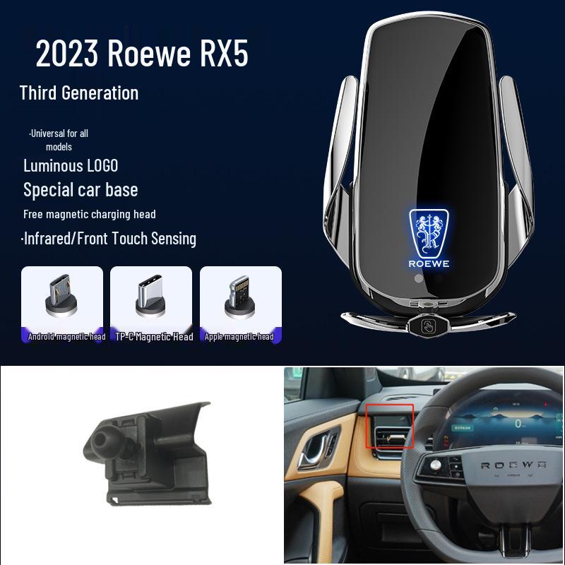 Магнитный беспроводной держатель для телефона с быстрой зарядкой для Roewe 350, RX5, I5, I6, RX8, MAX