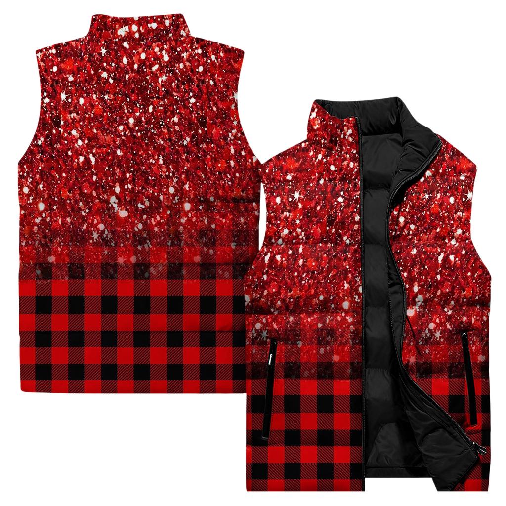 Ladies' Casual And Fashionable Sleeveless Vest Floral Pattern Printed Cotton Jacket