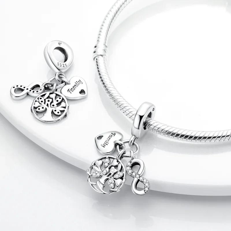 Charms Plata Eternal Symbol Life Tree Heart Beads Fit Original Bracelets Charms For Women Jewelry Diy Making Gifts