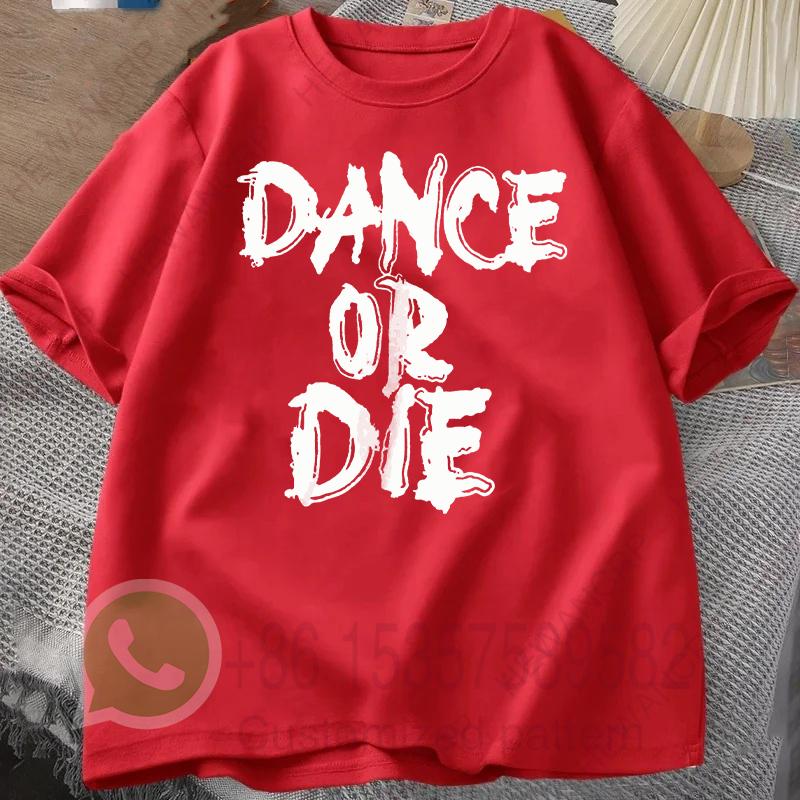 Футболка Dance or Die Мужской спортивный костюм Хлопок Повседневная спортивная одежда Круглый вырез Пуловер Короткий рукав Топы Дышащая Летняя уличная одежда