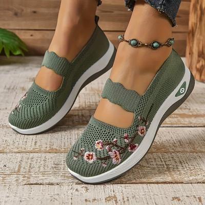 Новые женские дышащие вязаные кроссовки, туфли на плоской подошве с легкой мягкой подошвой, удобный дизайн слипонов для всех сезонов – идеально для путешествий, шопинга