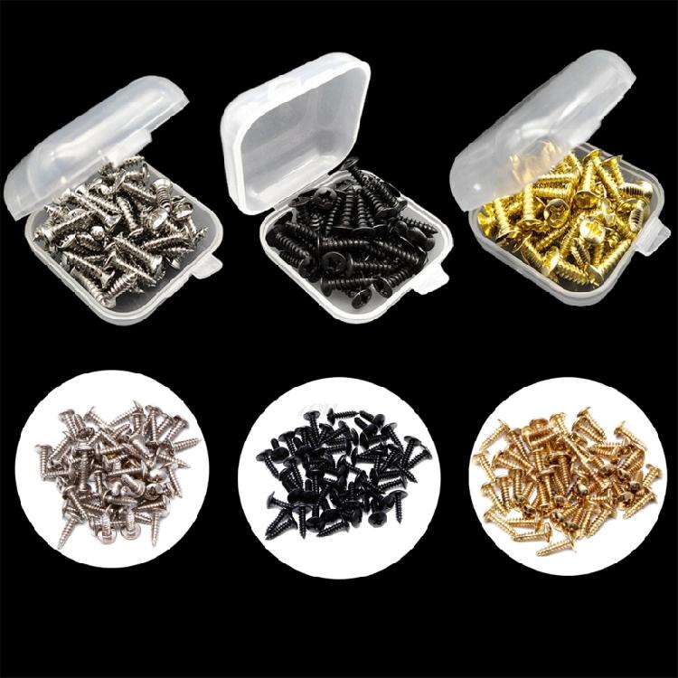 50 шт. 3 мм винты для защитной пластины гитары, винты для крепления накладки, винты для пикгарда электрогитары и бас-гитары с коробкой