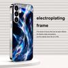 Electroplated Silver Phone Cases For Samsung Galaxy S26/S25 Edge/S24/S23 FE/S22 Ultra, Featuring An Flowing Texture Pattern.