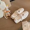 Sheepskin Version~ Ballet Satin Velcro Inner Height Increase Mary Jane Casual Shoes Women's Spring and Summer
